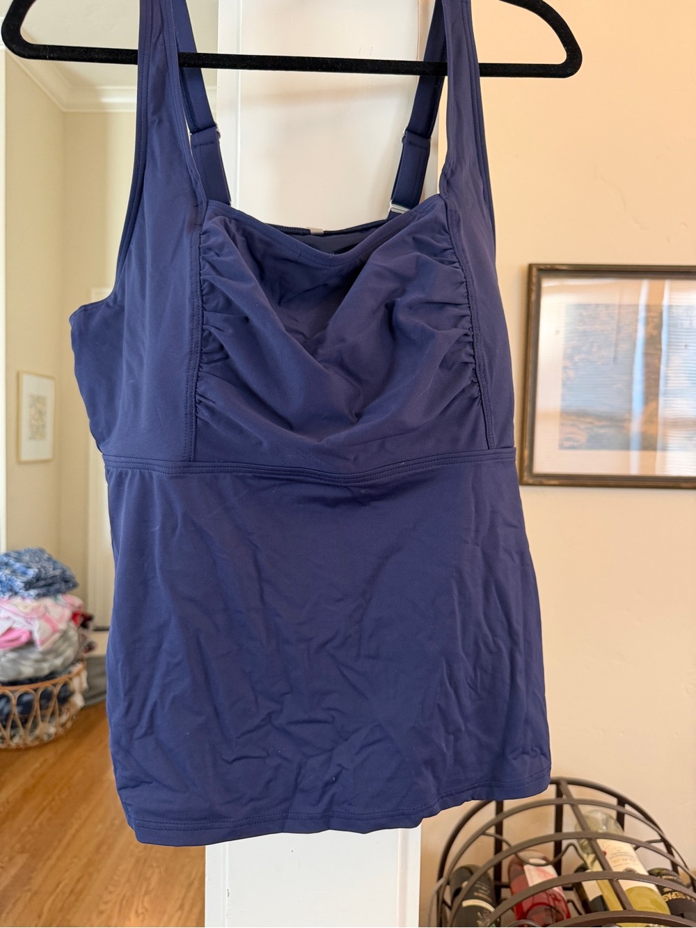Lands' End Navy Swim Top with Interior Tag